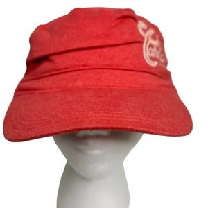 Carhartt Red Hat Stretch Elastic Back Cotton Knit Cap One Size Script Logo #B07